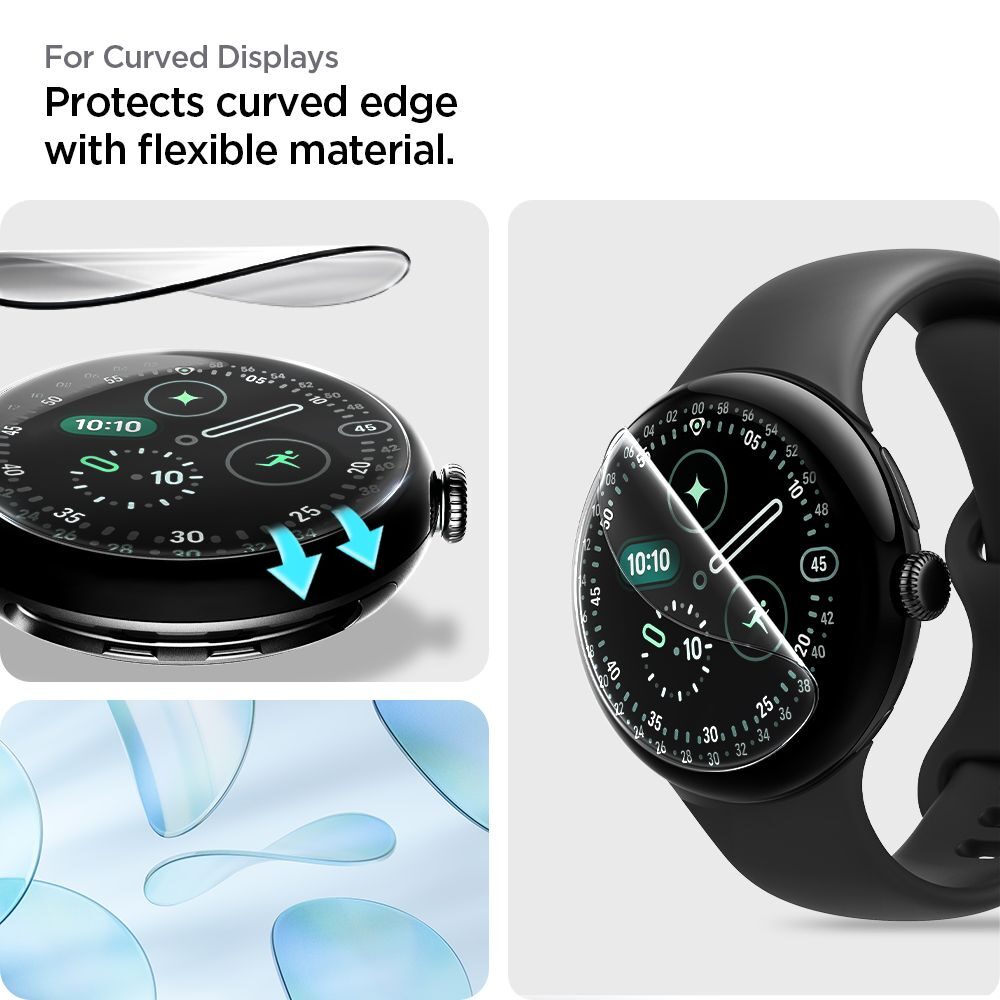 Spigen Elite Shield EZ Fit 2-Pack hydrogel foil for Google Pixel Watch 41 mm - imagine 8