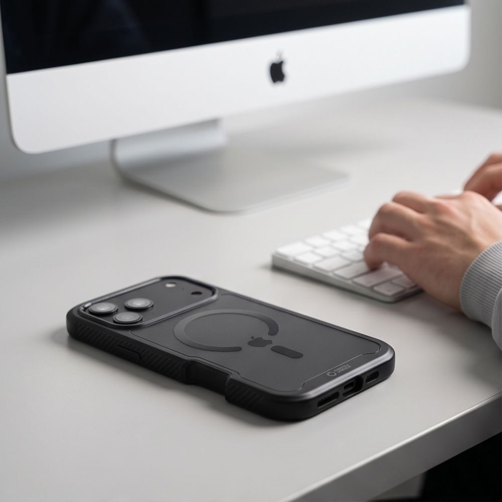 Tech-Protect Defense MagSafe Case for iPhone 17 Pro Max / 18 Pro Max - Matte Black - imagine 5