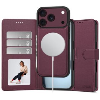 Tech-Protect Wallet MagSafe case for iPhone 17 Pro / 18 Pro - burgundy