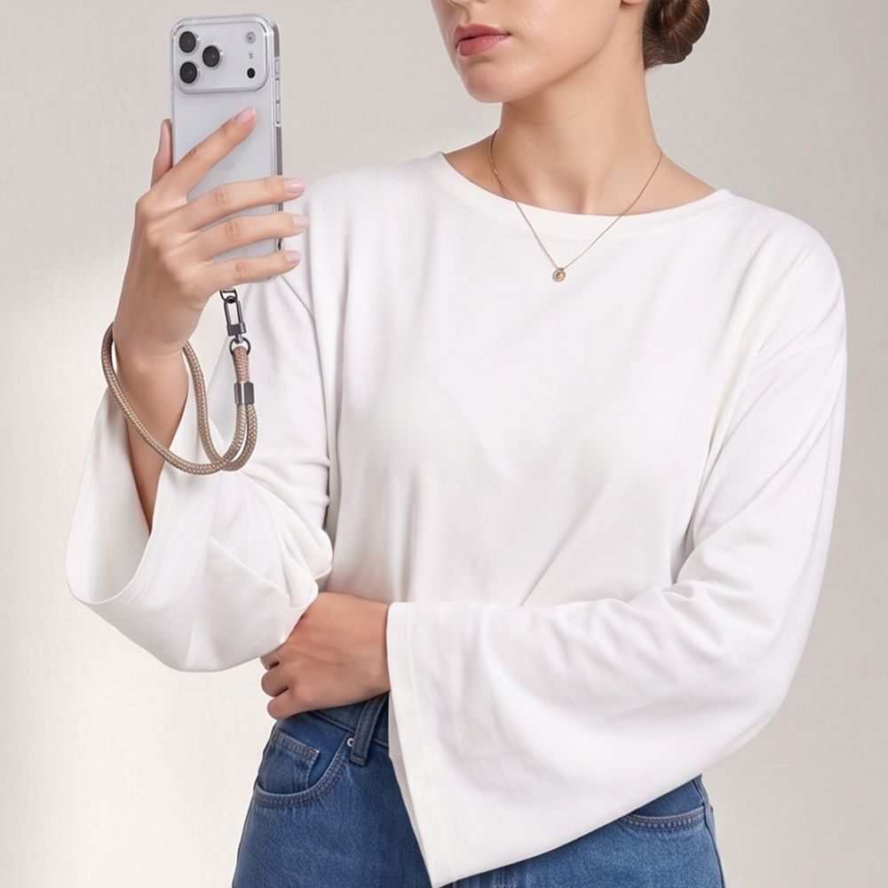 Tech-Protect C11S Rope Wrist Strap for Phone - Beige - imagine 7