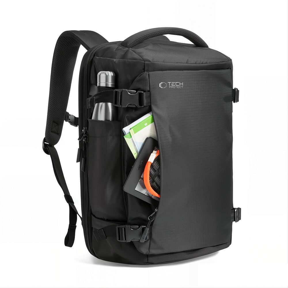 Tech-Protect Defender S70 RYANAIR & WIZZAIR 24L Laptop Backpack - Black - imagine 3