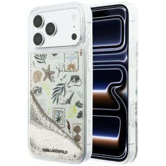 Karl Lagerfeld Liquid Glitter Beach & Sand Case for iPhone 17 Pro Max / 18 Pro Max - Beige