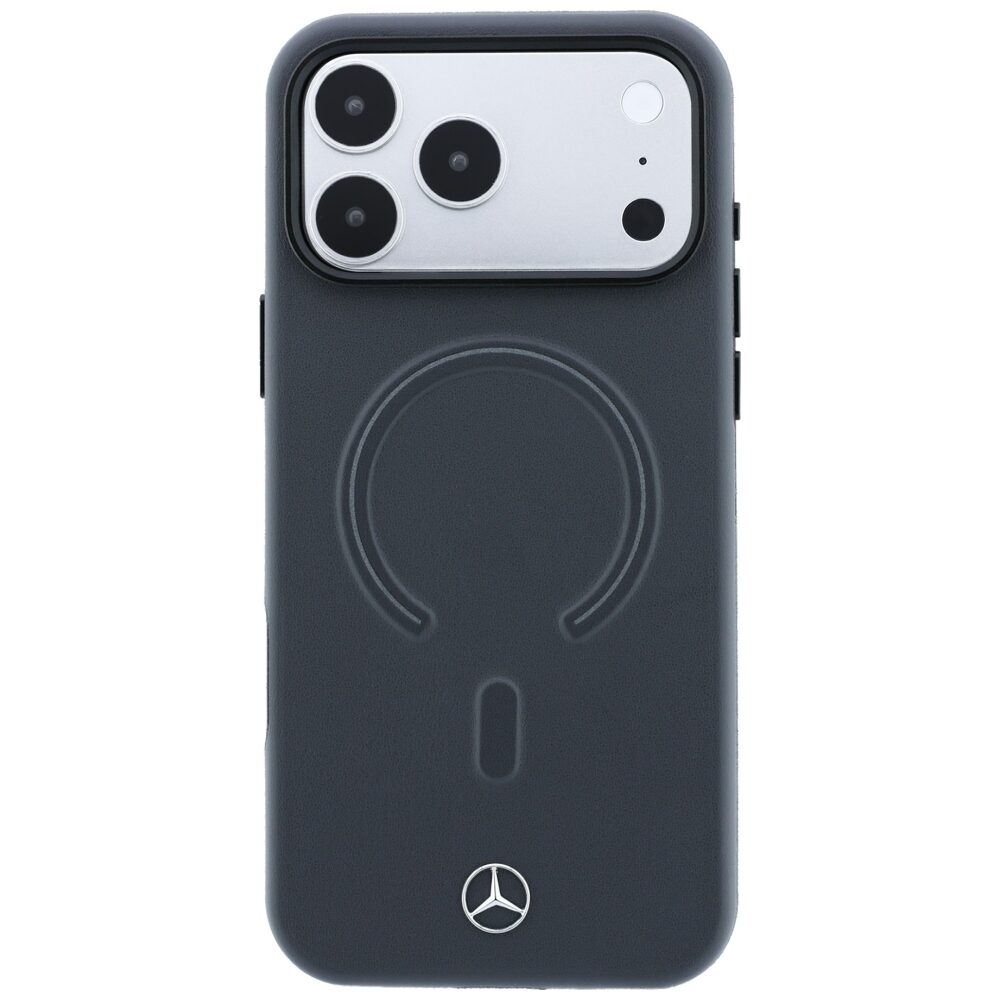 Mercedes Leather 3D MagSafe case for iPhone 18 Pro Max / 17 Pro Max - anthracite - imagine 3