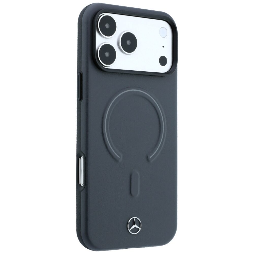Mercedes Leather 3D MagSafe case for iPhone 18 Pro Max / 17 Pro Max - anthracite - imagine 4