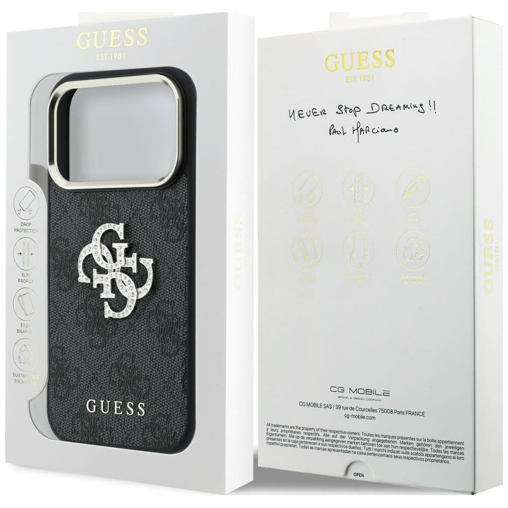 Guess 4G & Big Strass Logo Case for iPhone 17 Pro Max / 18 Pro Max - Black - imagine 8