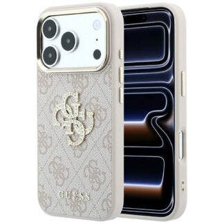 Guess 4G & Big Strass Logo Case for iPhone 17 Pro / 18 Pro - Pink