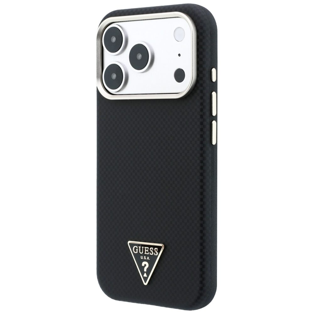 Guess Kevlar Triangle Logo MagSafe Case for iPhone 17 Pro / 18 Pro - Black - imagine 2