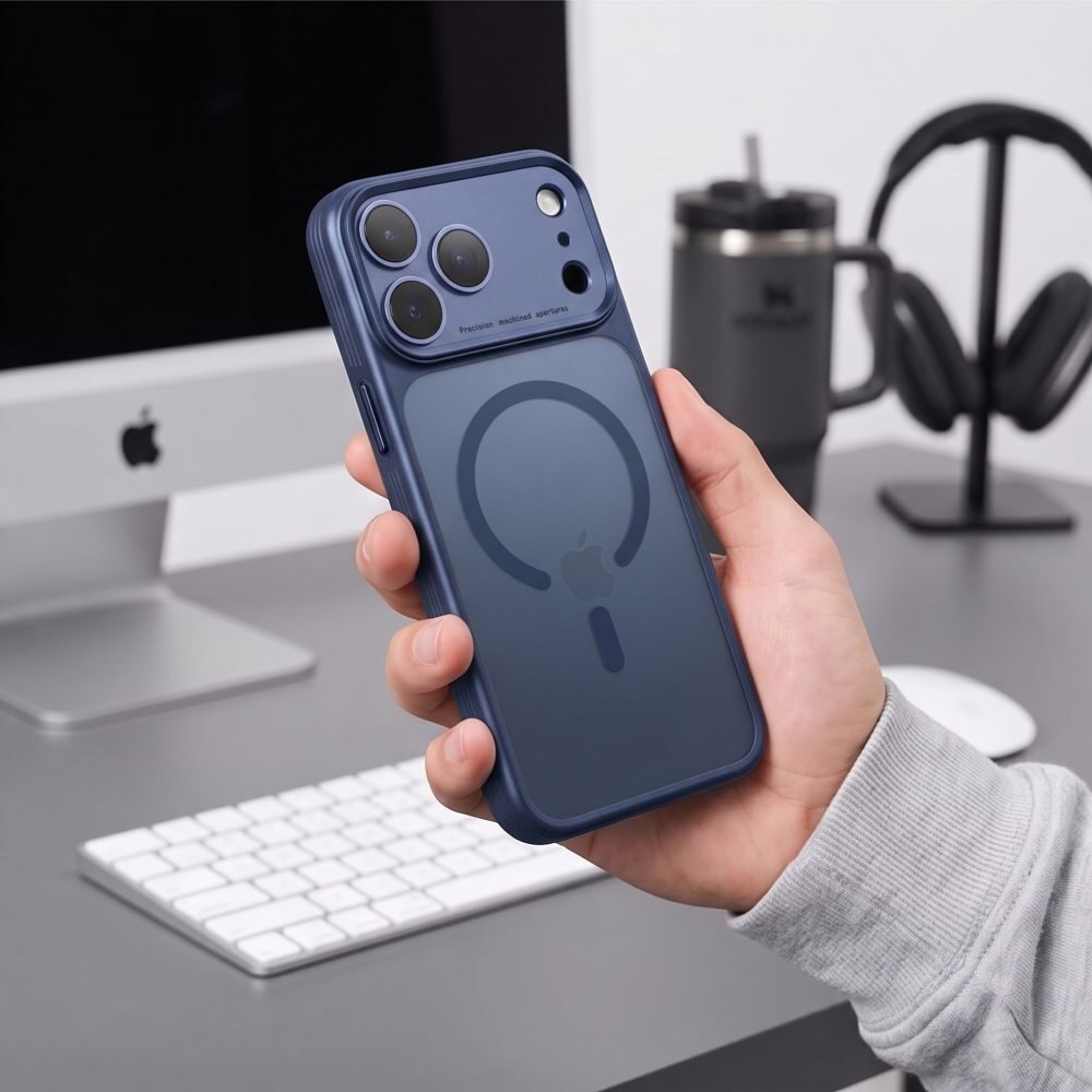 Tech-Protect MagPrime MagSafe CC Case for iPhone 18 Pro Max / 17 Pro Max - Matte Navy Blue - imagine 6