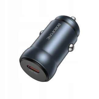 R06 Borofone - Car Charger Fresh (BZ32) - Type-C, Fast Charge, Single Port, 30W (PD/QC/FCP/AFC), for 12-24V - Metal Gray