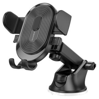 R06 Borofone - Car Holder Experience (BH85) - with Suction Cup, for Dashboard/Windshield, 360° Adjust, Telescopic Arm, 4.7–7" - Black