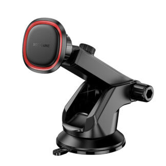 R06 Borofone - Car Holder Roman (BH125) - Magnetic, with Suction Cup, for Dashboard/Windshield, 360° Adjust - Black Gray