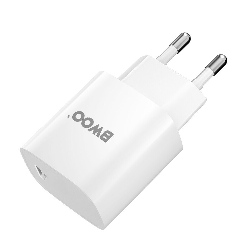 BWOO CDA159 PD wall charger 20W 1x USB-C port + Lightning white - imagine 2