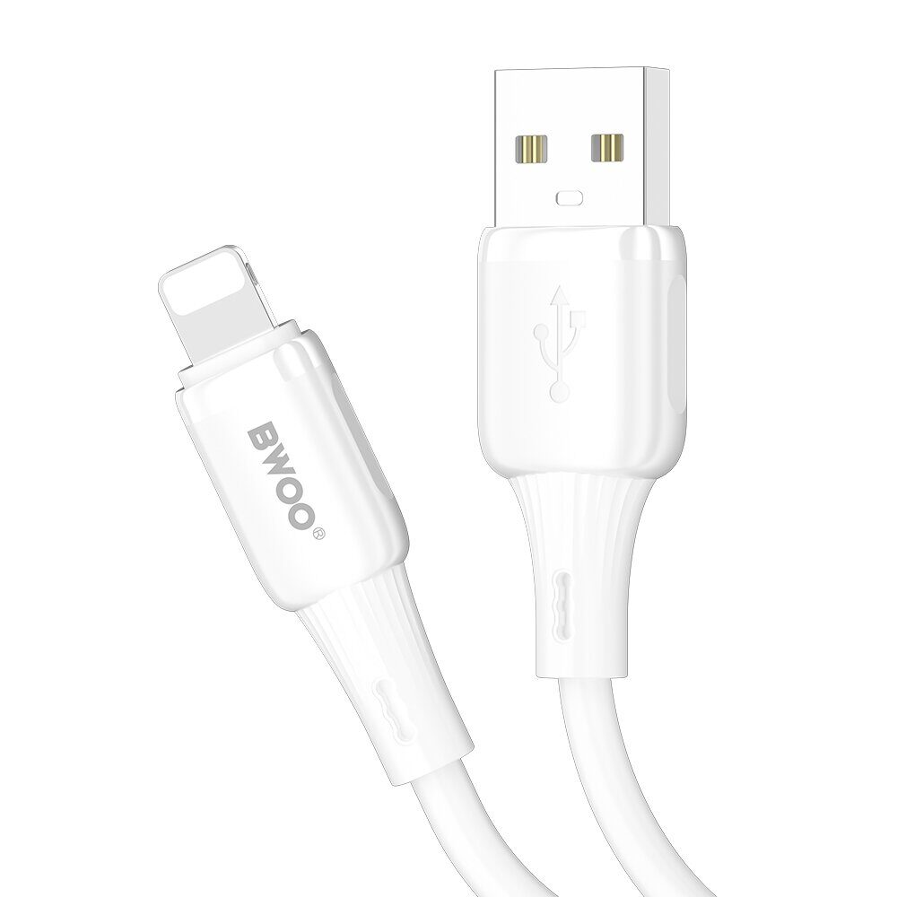 BWOO 3A silicone cable X329L usb - lightning 3A 1m white - imagine 3