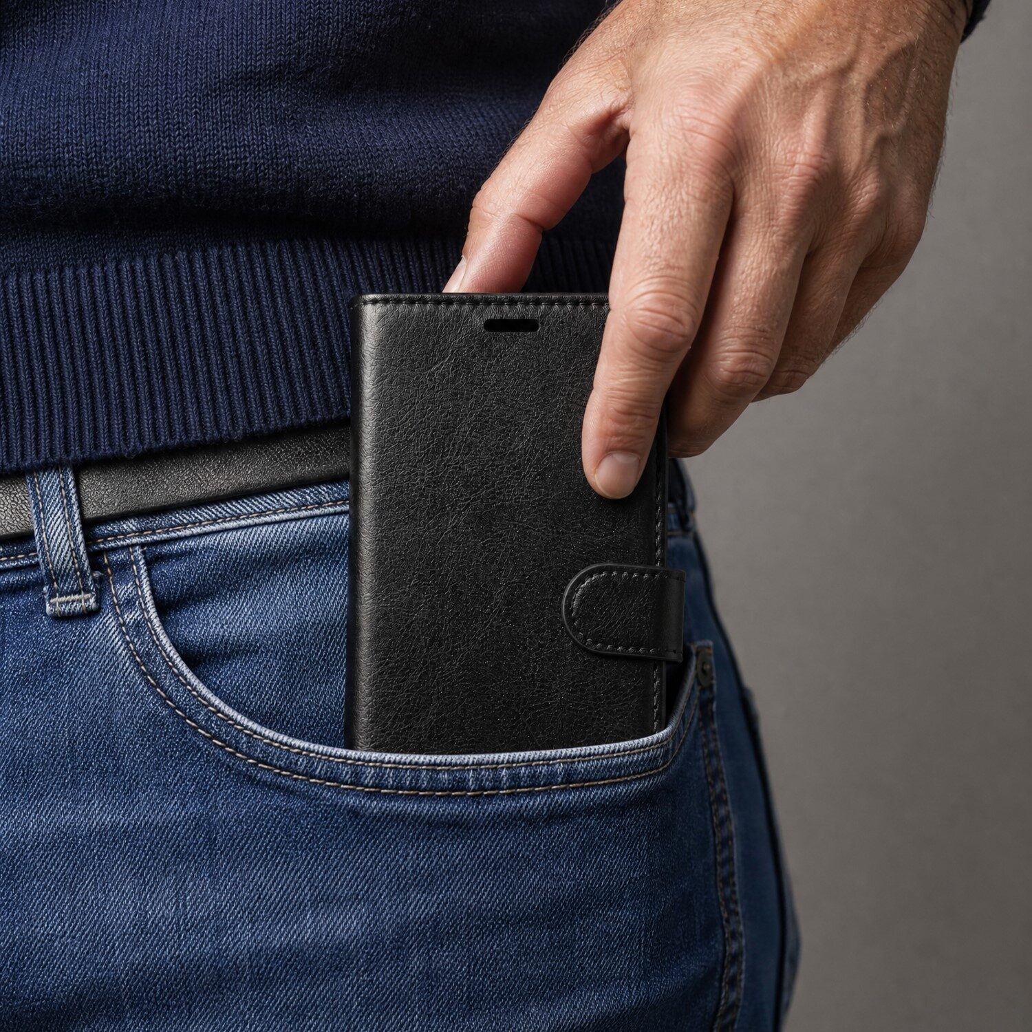 Smart Luxe leather case for Xiaomi Redmi Note 15 Pro Plus 5G black - imagine 9
