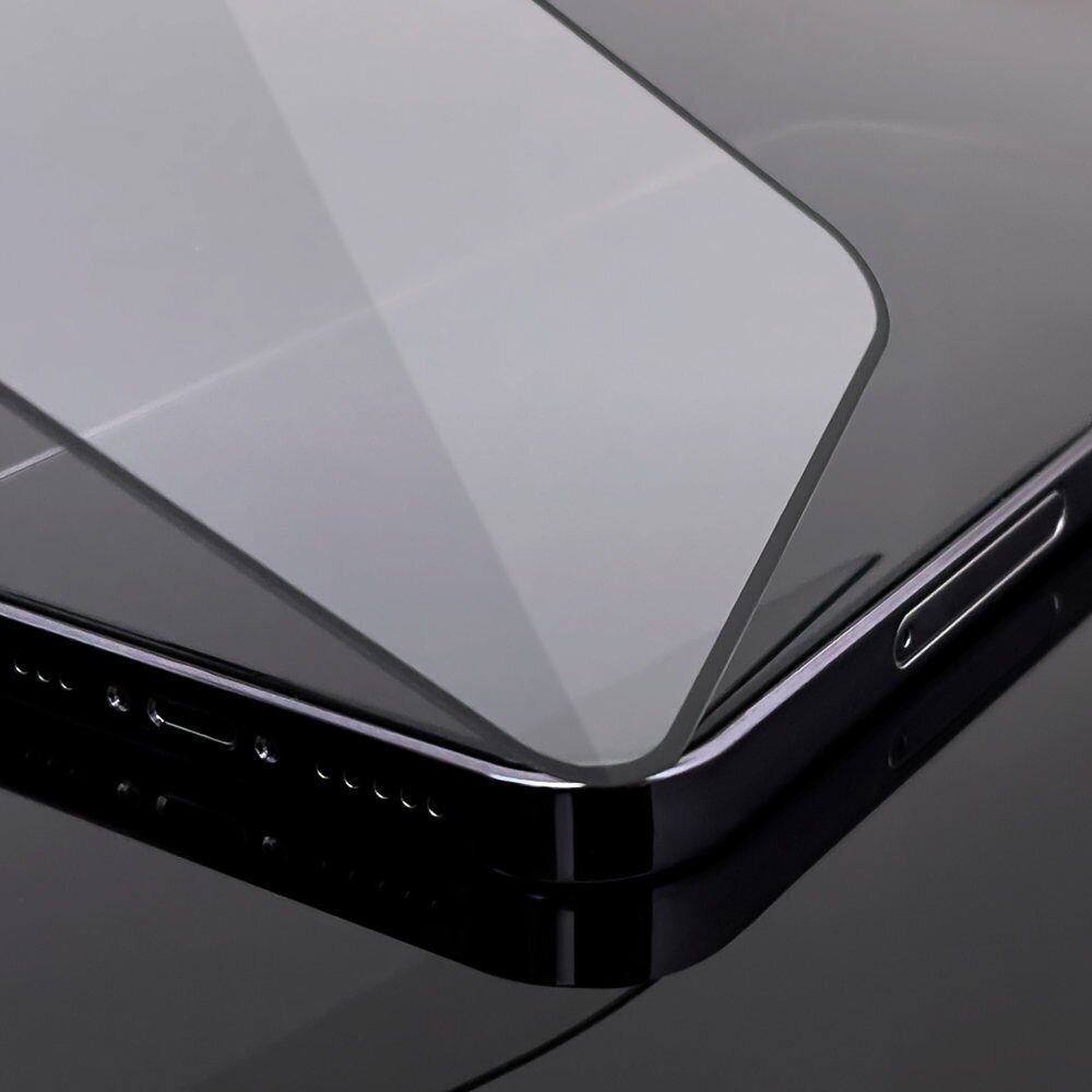 Wozinsky Super Durable Full Glue Tempered Glass Screen Protector with Frame Case Friendly iPhone 17e / 16e / 14 / 13 Pro / iPhone 13 Black - imagine 4