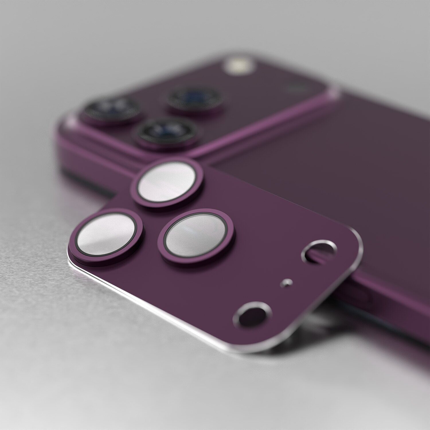 Etteri full camera lens guard for iPhone 18 Pro Max dark cherry - imagine 2