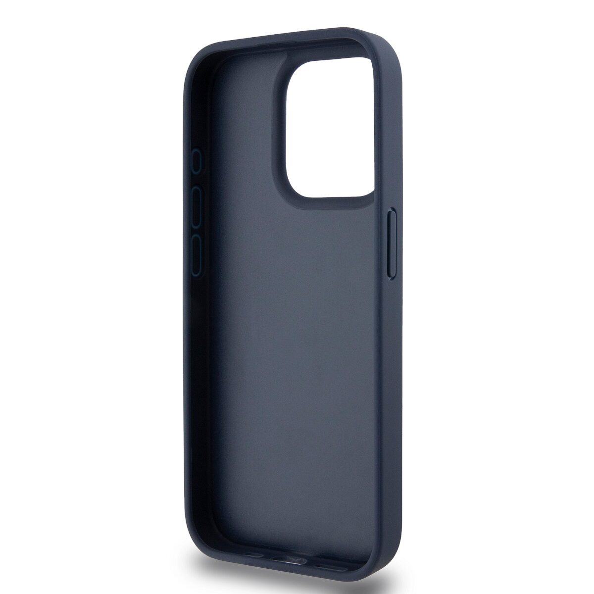 DKNY PU Leather Checkered Pattern and Stripe Case for iPhone 15 Pro Blue - imagine 5