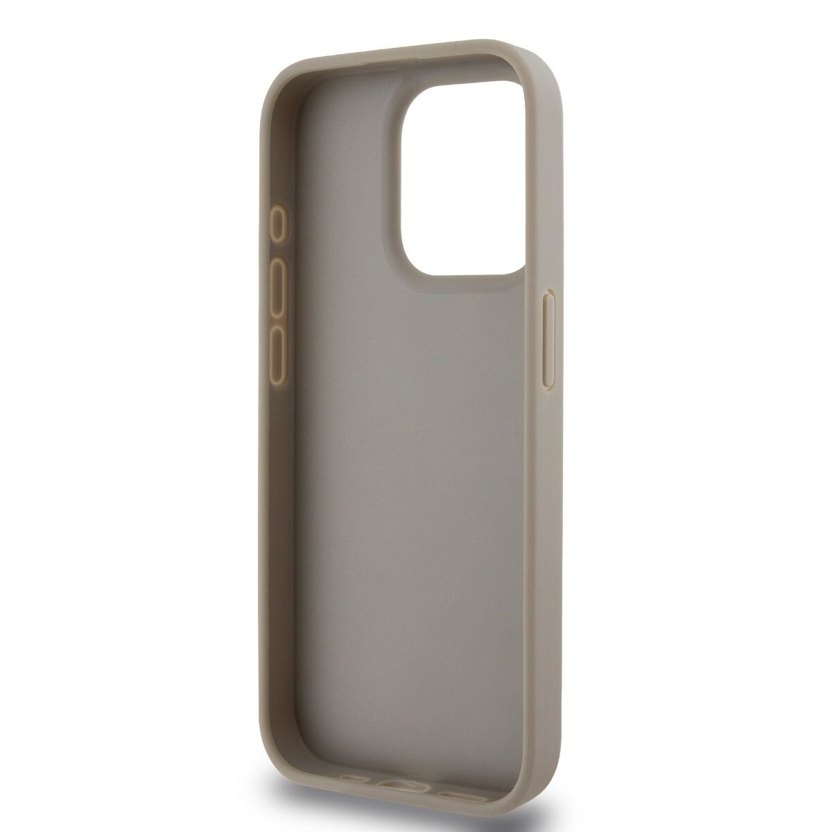DKNY PU Leather Checkered Pattern and Stripe Case for iPhone 14 Pro Max Beige - imagine 5