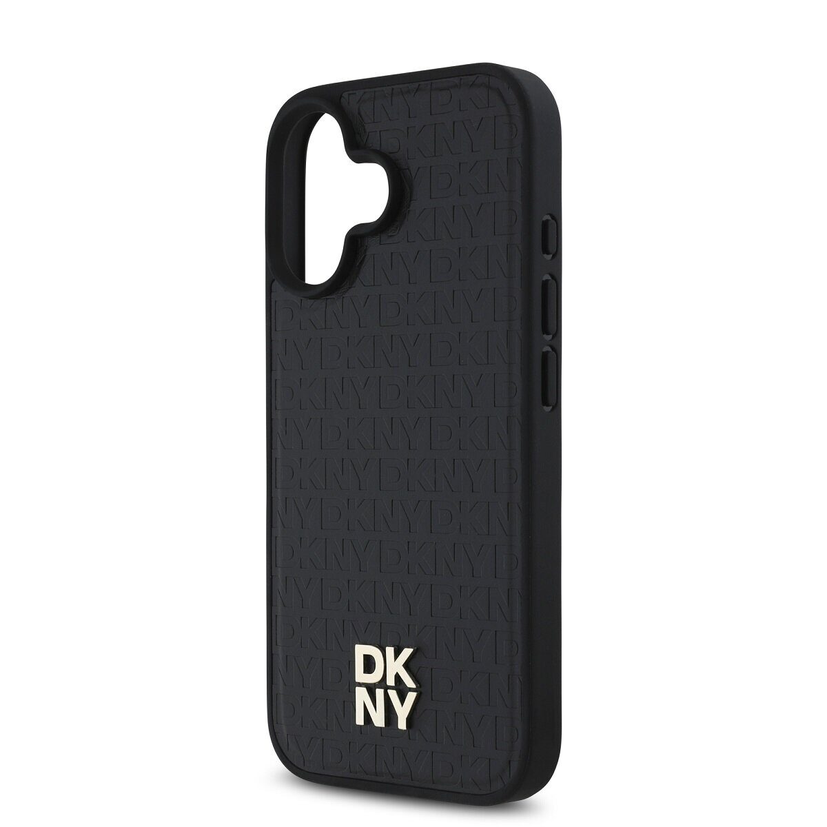DKNY PU Leather Repeat Pattern Stack Logo MagSafe Case for iPhone 16 Plus Black - imagine 4