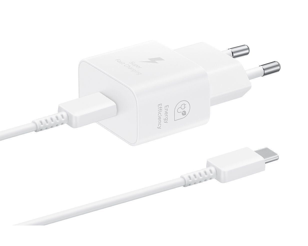 EP-T2510EWE + EP-DN980BWE Samsung USB-C 25W Travel Charger + USB-C Data Cable White (OOB Bulk)