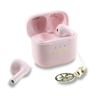 Guess Classic Logo Charm TWS Wireless Earphones Pink