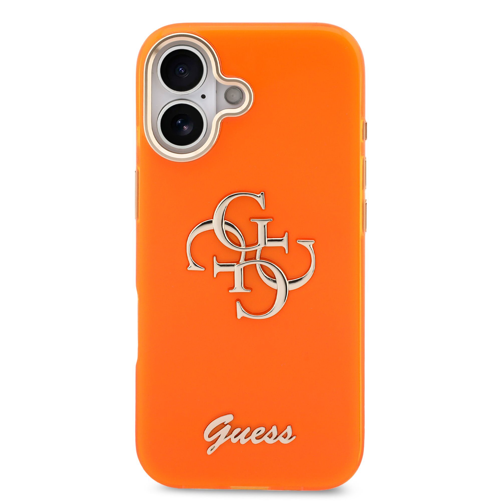 Guess IML 4G Script Metal Logo Case for iPhone 17 Orange - imagine 3