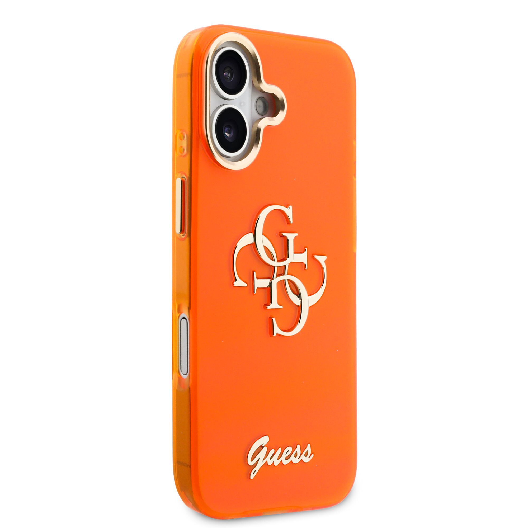 Guess IML 4G Script Metal Logo Case for iPhone 17 Orange - imagine 4