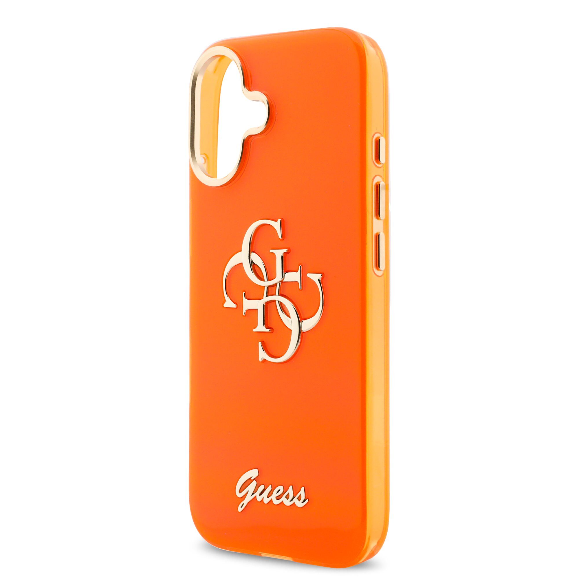 Guess IML 4G Script Metal Logo Case for iPhone 17 Orange - imagine 5