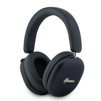 Guess Metallic Finish Gold Script Logo ENC Wireless Headphone Black
