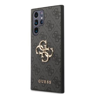 Guess PU 4G Metal Logo Case for Samsung Galaxy S23 Ultra Grey