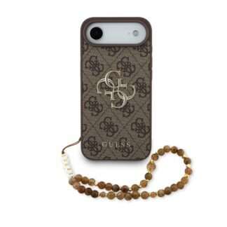 Guess PU 4G Metal Logo Strap Case for iPhone Air Brown