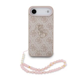 Guess PU 4G Metal Logo Strap Case for iPhone Air Pink
