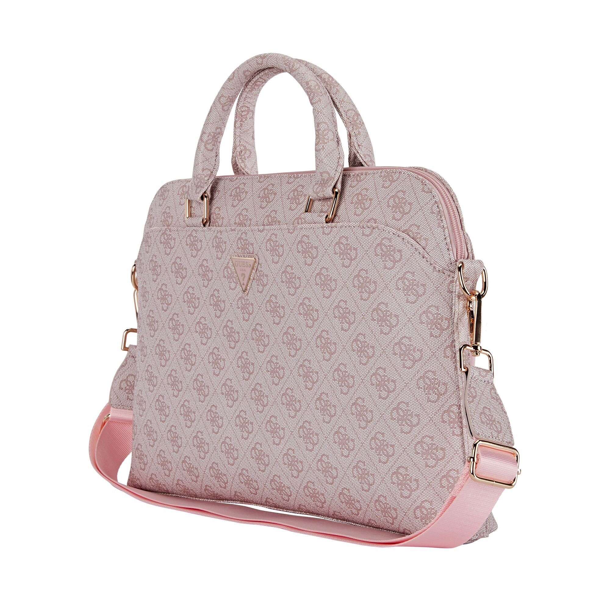 Guess PU 4G Triangle Logo Computer Bag 13/14/15" Pink - imagine 2