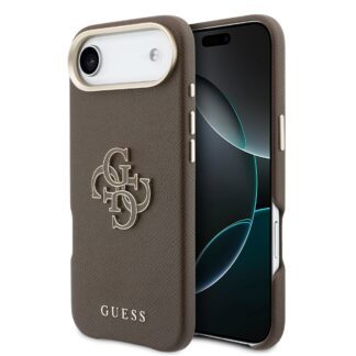 Guess PU Grained 4G Resin Metal Logo Case for iPhone Air Brown