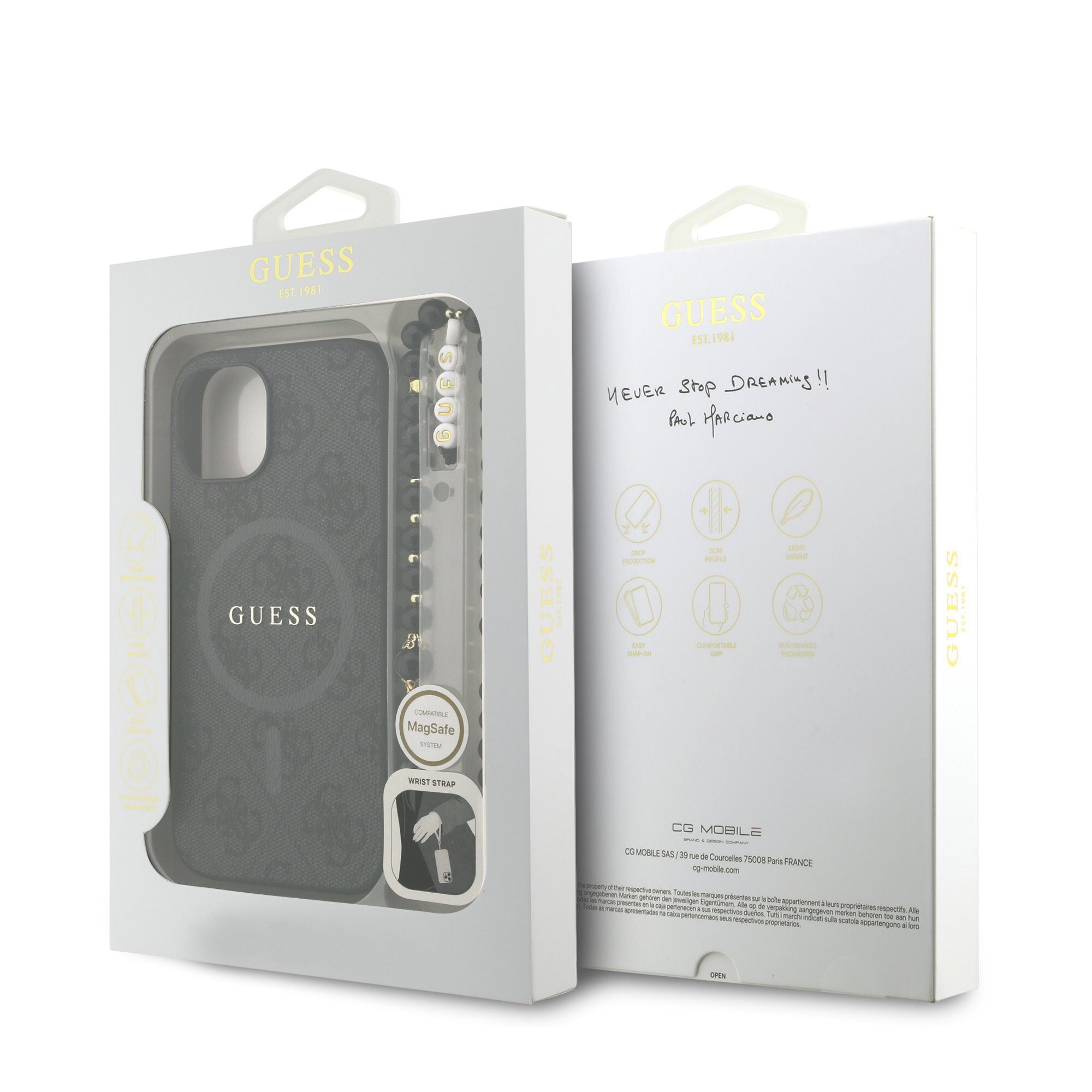 Guess PU Leather 4G Colored Ring Strap MagSafe Case for iPhone 13 Black - imagine 7