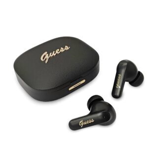 Guess PU Metal Logo TWS Wireless Earphones Black