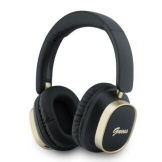 Guess Rectangle Metal Script Logo ENC Wireless Headphone Black