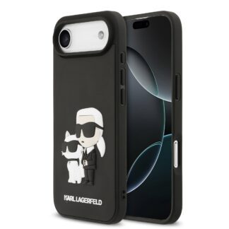 Karl Lagerfeld 3D Rubber Karl and Choupette Case for iPhone Air Black