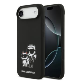 Karl Lagerfeld Liquid Silicone K&CH Sketch MagSafe Case for iPhone Air Black