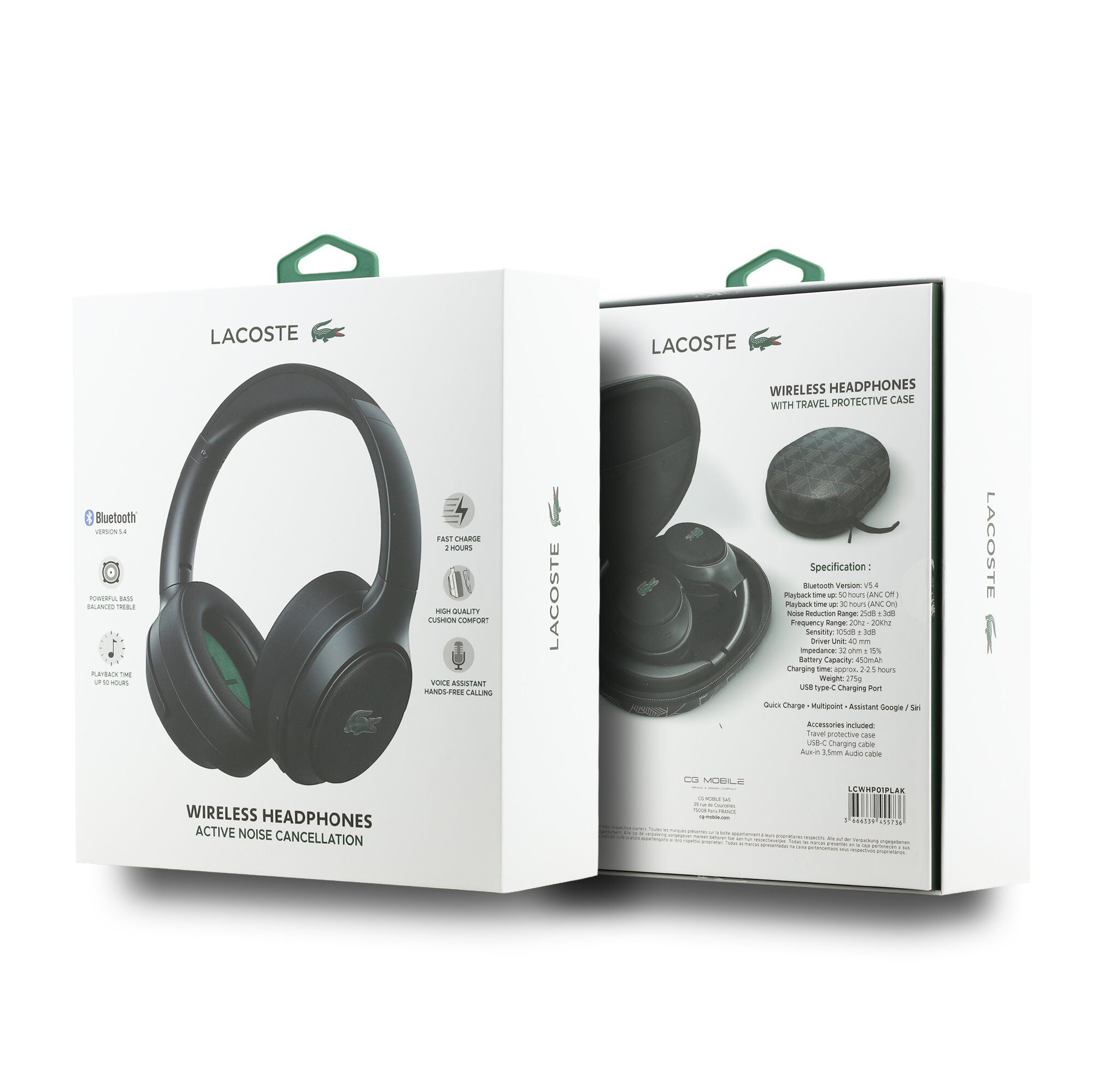 Lacoste Petit Pique ANC/ENC Wireless Headphone Black - imagine 7