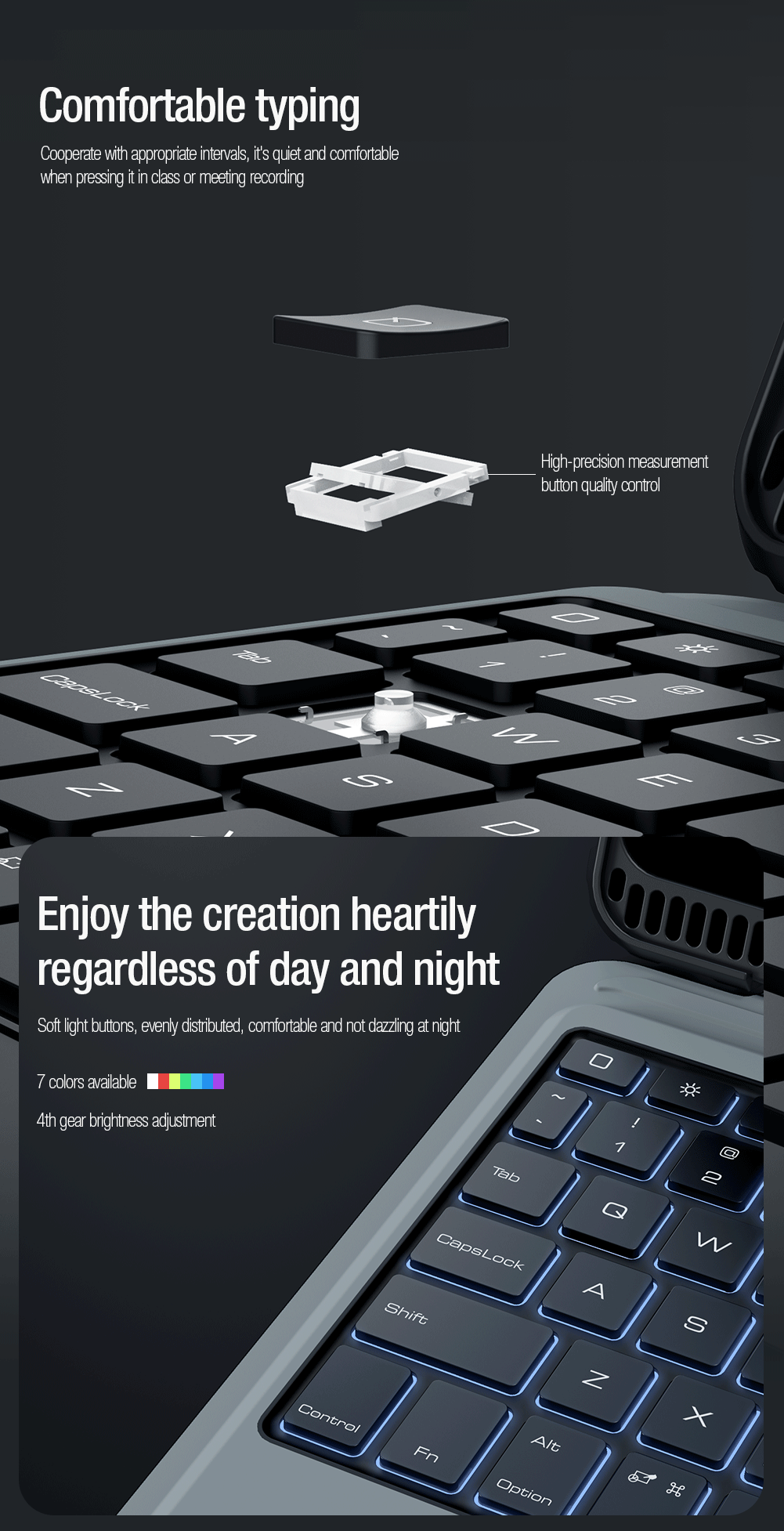 Nillkin Bumper Combo Keyboard Case (Backlit Version) for iPad Air 4/5/10.9 2020/11 2024/2025/Pro 11 2020/2021/2022 Black - imagine 4