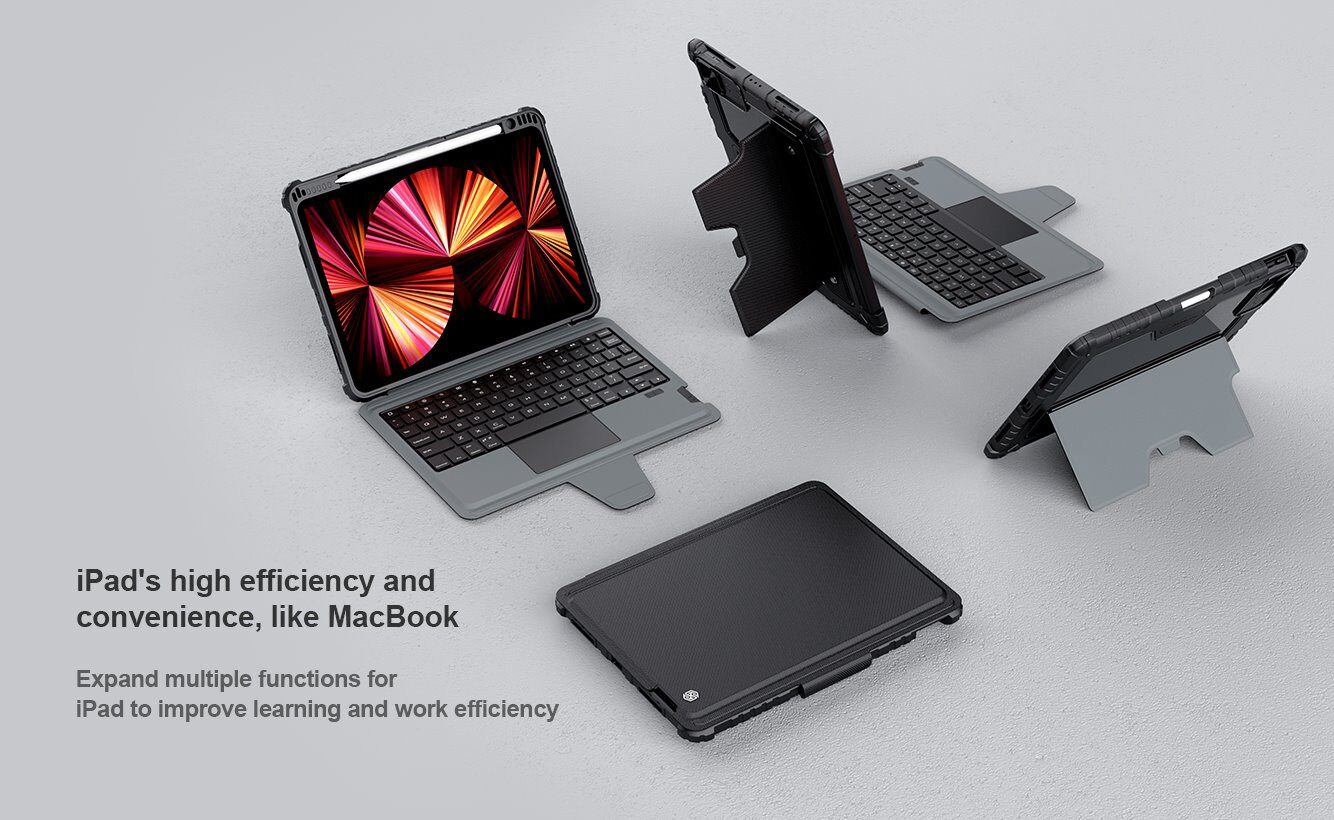 Nillkin Bumper Combo Keyboard Case for iPad Air 4/5/10.9 2020/11 2024/2025/Pro 11 2020/2021/2022 Black - imagine 10