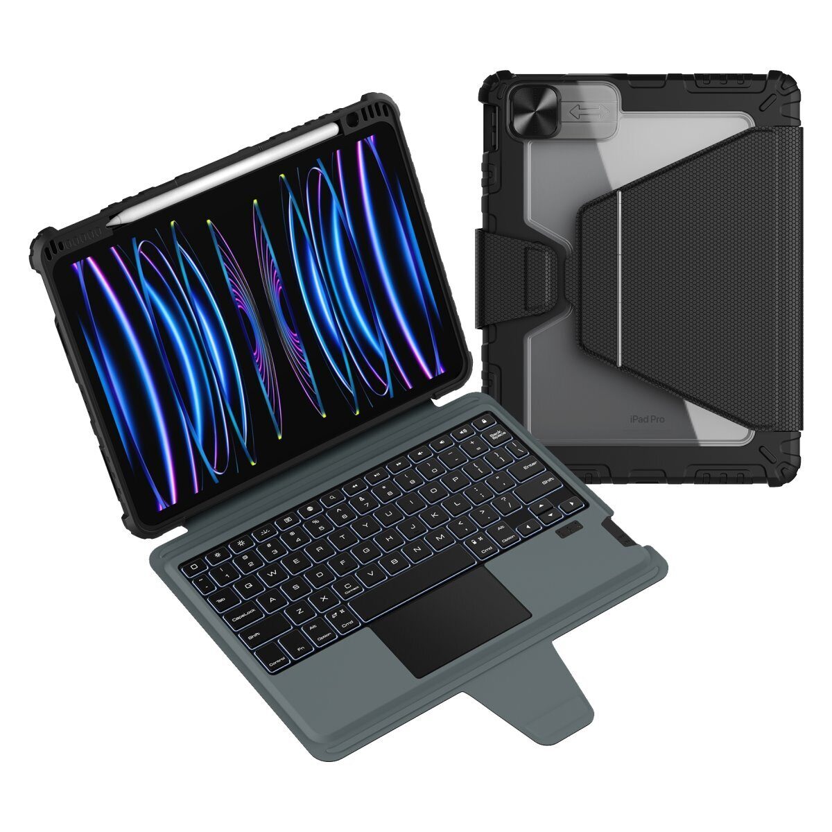 Nillkin Bumper Link Keyboard Case (Backlit Version) for iPad Air 4/5/10.9 2020/11 2024/2025/Pro 11 2020/2021/2022 Black