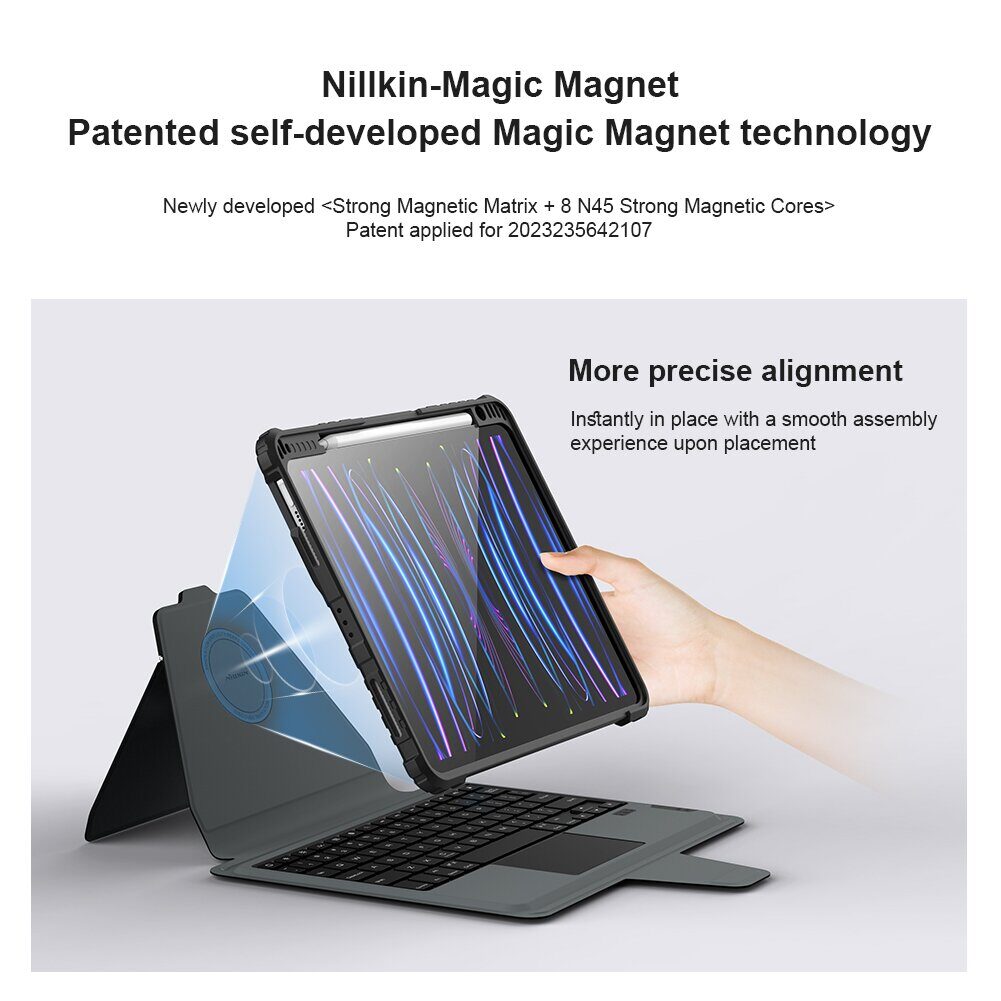 Nillkin Bumper Link Keyboard Case (Backlit Version) for iPad Air 4/5/10.9 2020/11 2024/2025/Pro 11 2020/2021/2022 Black - imagine 8
