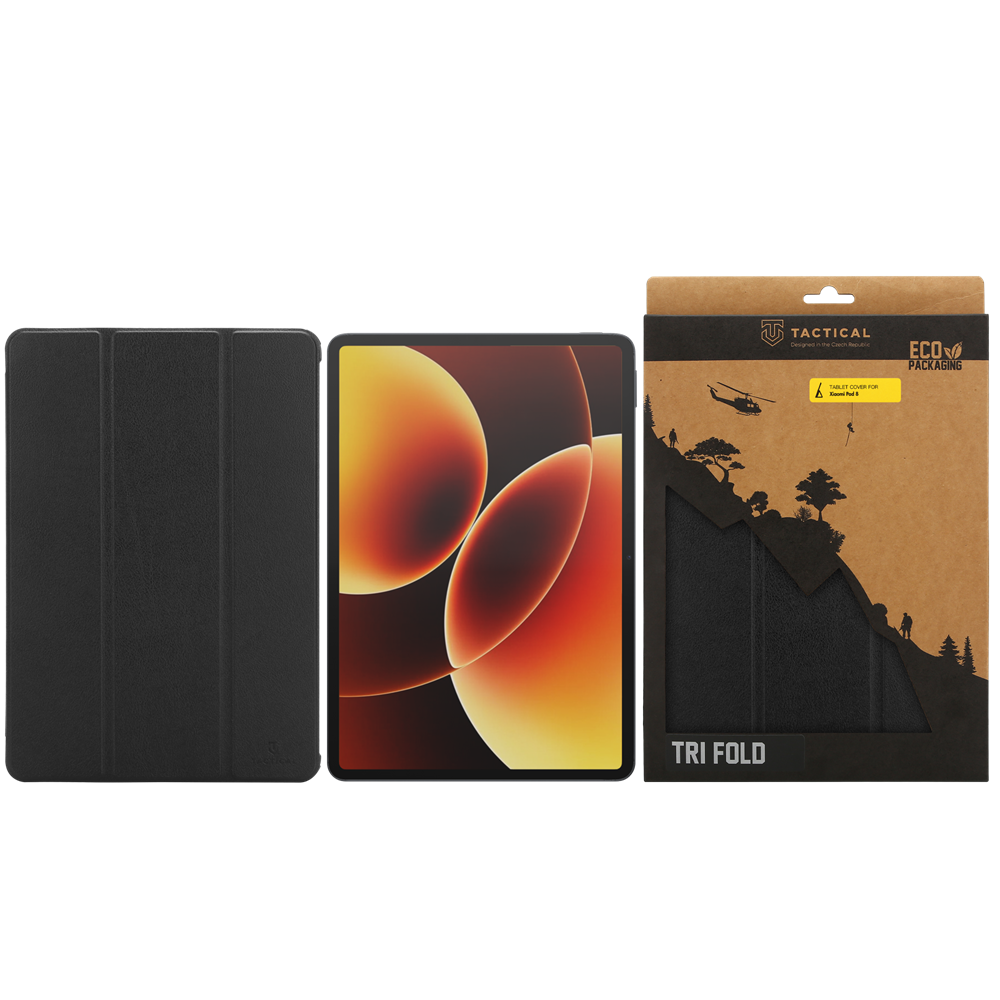 Tactical Book Tri Fold Case for Xiaomi Pad 8 Black - imagine 4