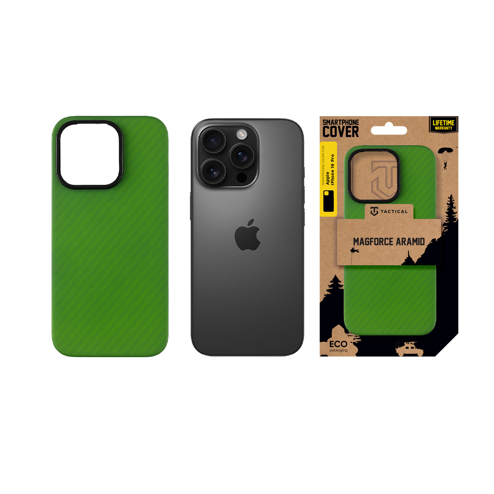 Tactical MagForce Aramid Cover for Apple iPhone 16 Pro Green Toad - imagine 5