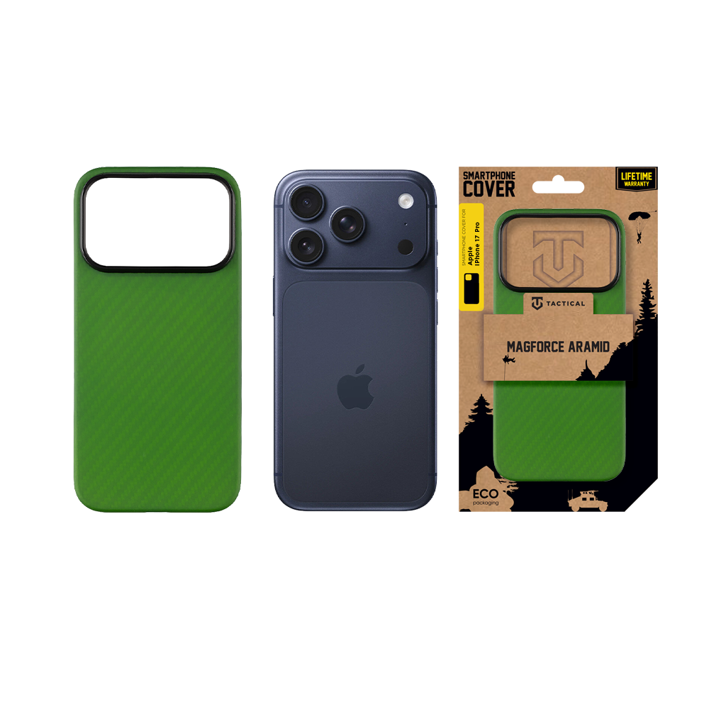 Tactical MagForce Aramid Cover for Apple iPhone 17 Pro Green Toad - imagine 5