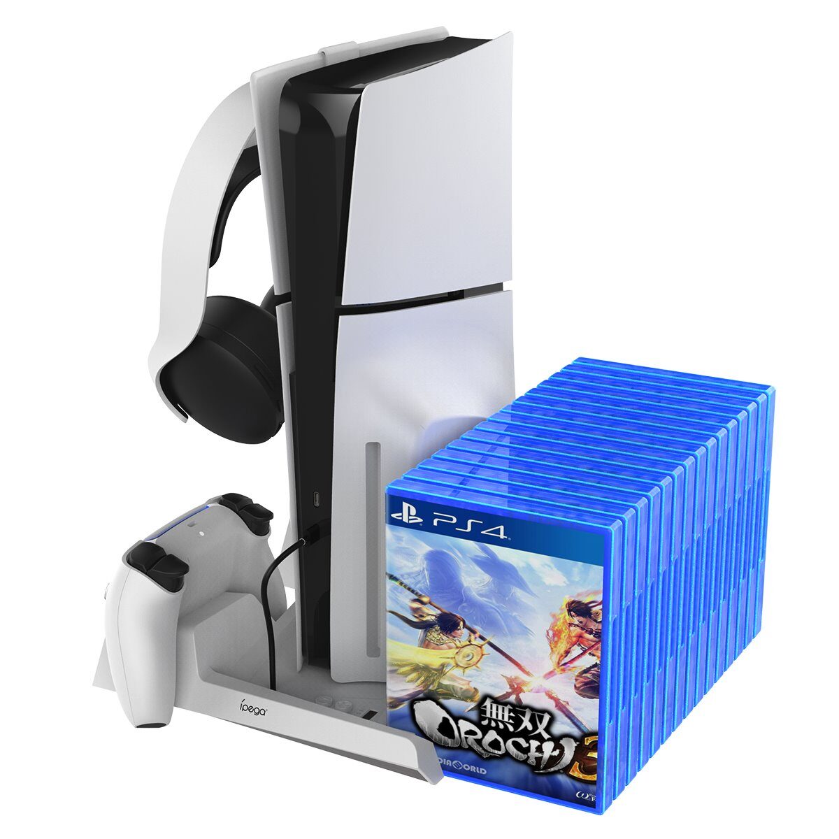 iPega P5S023 Multifunctional Charging RGB Stand with Cooling for PS5/PS5 Slim/PS5 Pro White (Damaged Package) - imagine 4